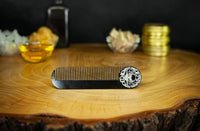 Hair Comb Death Grip 5" x 1.25" Keychain Comb | Fine Tooth Black Powder Coated Stainless Steel For Hair Styling & Beard & Moustache Grooming For Men