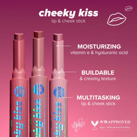 Lottie London Cheeky Kiss in Such a Flirt, Multi-tasking Lip & Cheek Color Stick, Easy-to-apply Blusher & Lipstick, Infused with Hyaluronic Acid & Vitamin E