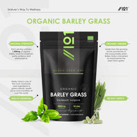 ALPHA01 Organic Barley Grass 1500mg – 90 Vegan Capsules – Rich in Amino Acids – High Strength Hordeum Vulgare Supplement – Resealable and Recyclable Pouch – By Alpha01