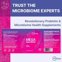 Microbiome Labs MegaSporeBiotic Spores Only - Spore Based Probiotic Daily Supplement to Boost Akkermansia, 4 Bacillus Strains for Gut Health Support for Men & Women, Vegan Probiotics (60 Capsules)