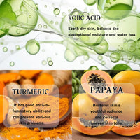 IZBEAUVO Kojic Acid & Turmeric Face Wash,Kojic Acid Foaming Cleanser,Deep Cleansing Brightening Face Wash,Foaming Facial Cleanser for Exfoliating, Unclog Pores, Acne Scars, Smooth Skin for All Skin Care