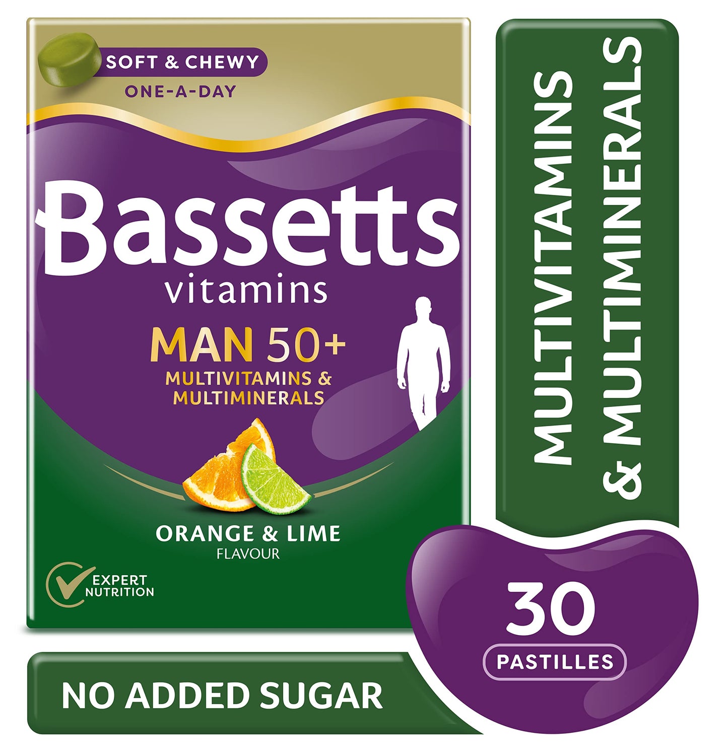 Bassetts Vitamins Bassett's Vitamins Man 50+ Multivitamins & Multiminerals Orange & Lime 30's