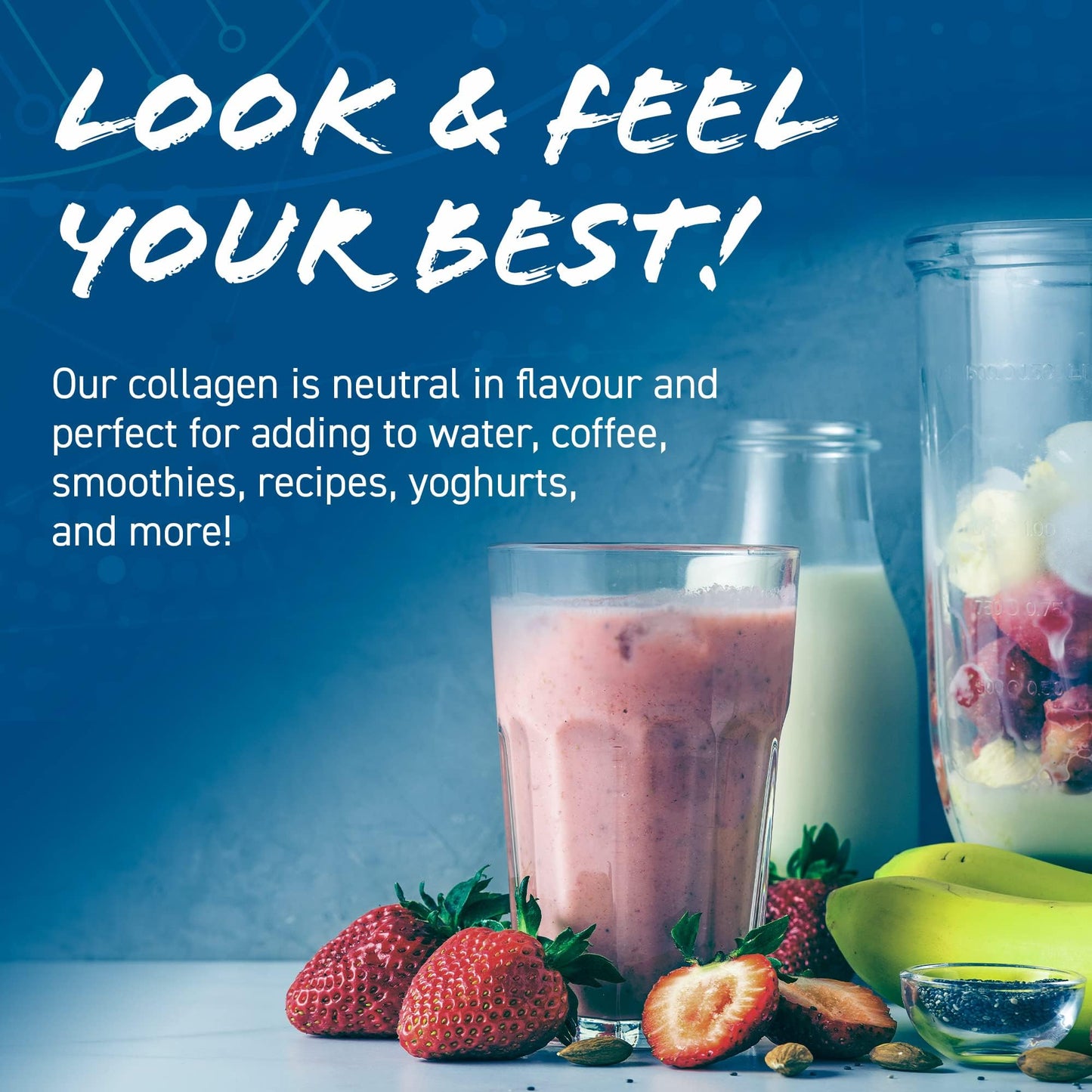 Applied Nutrition Marine Collagen Powder - Hydrolysed Collagen Protein, Healthy Skin, Hair, Nails (Strawberry & Raspberry) (300g - 25 Servings)