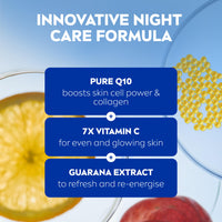 NIVEA Q10 Anti-Wrinkle Energy Radiance Boost Night Cream, Rich Night Cream with Vitamin C, 50ml, Packaging may vary