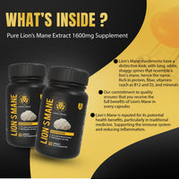 Lion's Pride Lions Pride Lions Mane Capsules, Food Supplement 10:1 Extract, High Strength Mushroom Powder, 60 Capsules