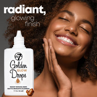 W7 Golden Glow Drops & Brush Duo - 2 Piece Set - Liquid Bronzing Drops & Face & Body Applicator Brush