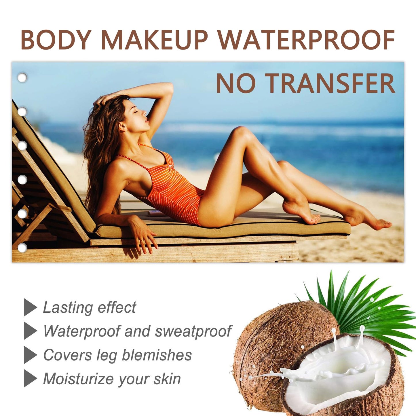 AmiCera Leg Makeup, Instant False Tan Cream, Tinted Moisturiser Body Concealer, Tattoo Cover Up Makeup, Self Tanning Lotion, Body Coverage Perfector for Vein Scar, Natural Tan Glow, Bronze 100g