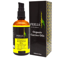 Feelia - Organic Avocado Oil - Cold Pressed, Rich in Vitamins A, D, E & Omega 3, High in Oleic Acid, 100% Pure & Organic - 100ml