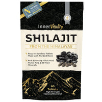 Shilajit Resin Tablets Gold Standard Himalayan Shilajit 79% Fulvic Acid, Third-Party Tested. 60 Tablets - Minerals, Immune System & Energy by Inner Vitality