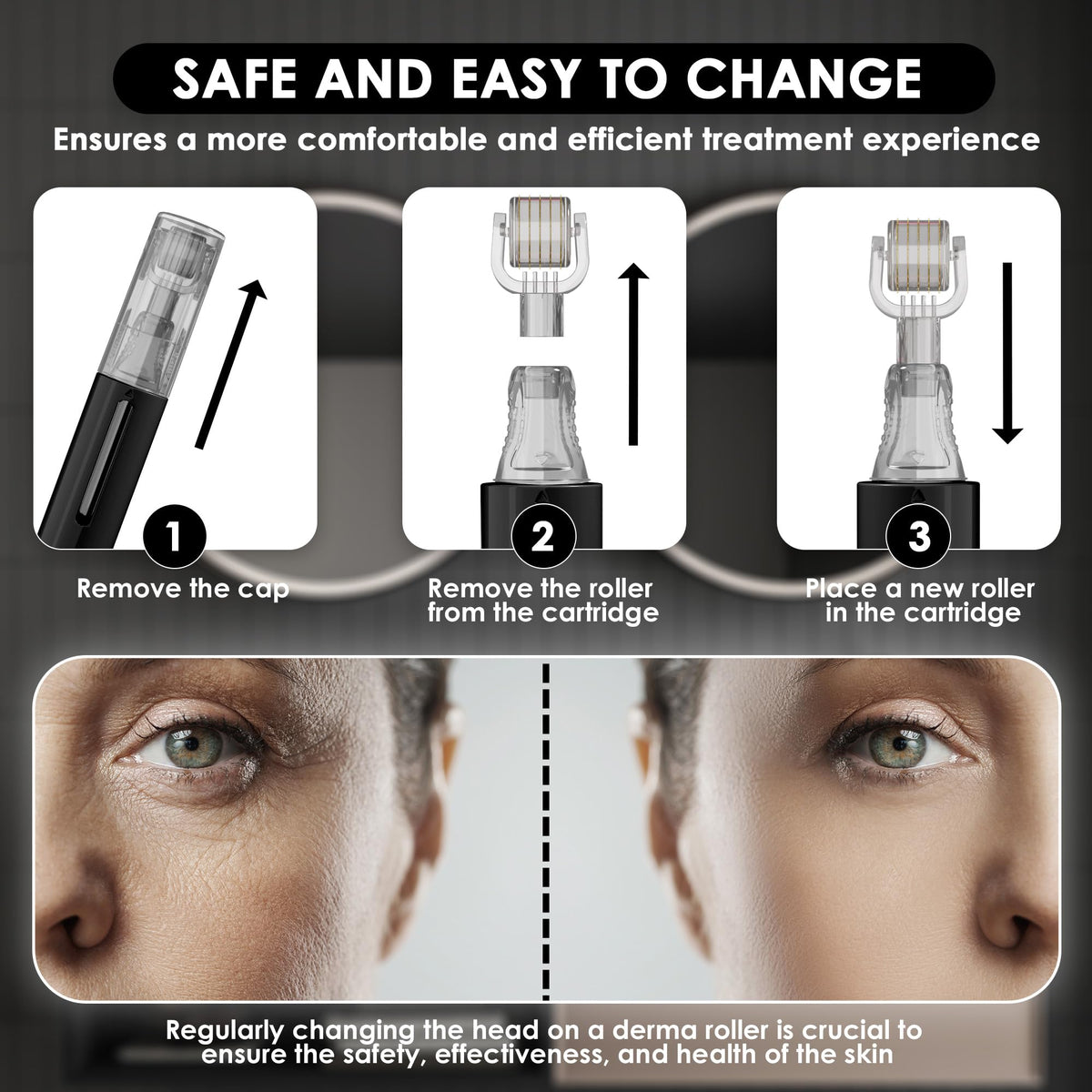 HAMINOS Head 0.5 mm compatible with HAMINOS Derma Roller, 105 Titanium Needles