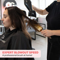 Olivia Garden Expert Blowout Speed – Gold & Brown - 65 - Ceramic Coated Round Brush with Extra Long Barrel for 25% Faster Blowouts