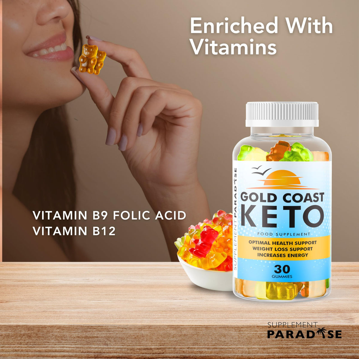 GOLD COAST KETO Gold Coast Keto Gummies - 30 Gummies/1 Month Supply - 500mg Apple Cider