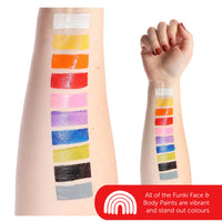 Funki Face & Body Paint Red, White & Blue Oil-Based Facepaint - Pot of Red, White and Blue Face & Body Paint - Perfect for Celebrations - Pack of 1 VE DAY COMMONWEALTH