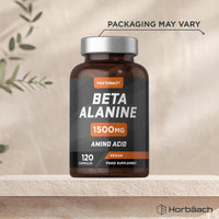 Horbäach Beta Alanine 1500mg | 120 Vegan Capsules | Premium Amino Acid Supplement for Men & Women | by Horbaach