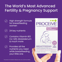 Proceive® Breastfeeding Supplement - Vitamins for New Mums After Childbirth, 60 Capsules - Vegan