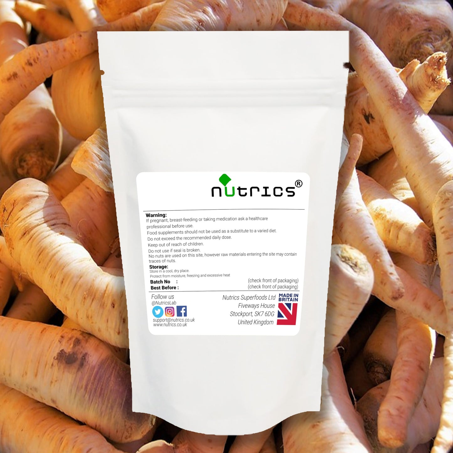 Nutrics® 500mg Parsley Root x 90 V Capsules (1 Month Supply) x Suitable for Vegan Vegetarian Halal & Kosher Diet