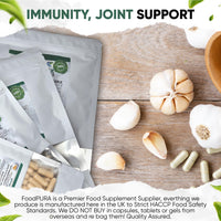 FoodPURA Pure Garlic Capsules Recommended Daily Strength 1000mg HACCP Certified, Manufactured in The UK by FoodPURA 1 Pack of 90 Capsules