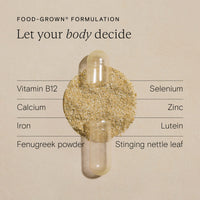 WILD NUTRITION Food-Grown® Breastfeeding Vitamins | Post Natal Vitamins for Energy & Immune Support | Vitamin B6, Zinc, Iron, and Selenium | Fenugreek & Stinging Nettle | 90 Capsules