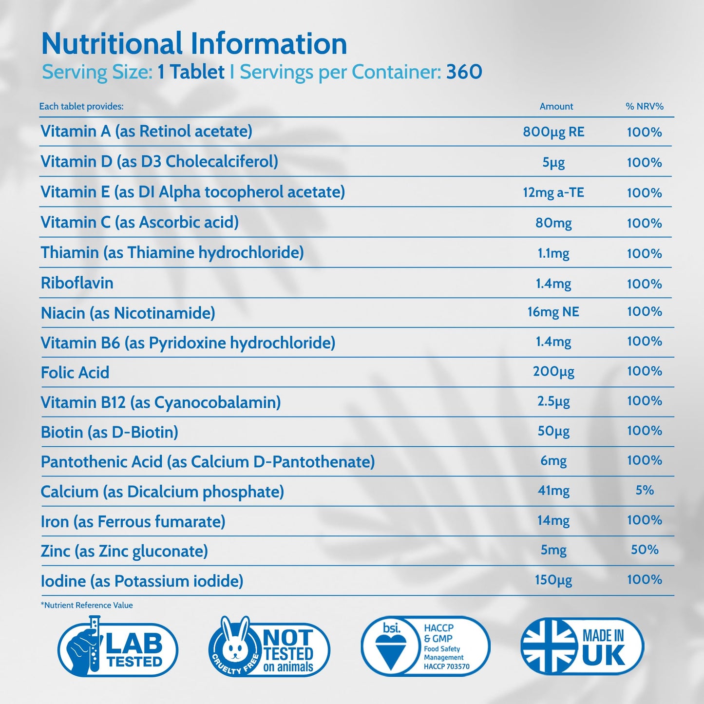 Health4All Multivitamins & Minerals One a Day 360 Easy to Swallow Tablets, 100% RDA