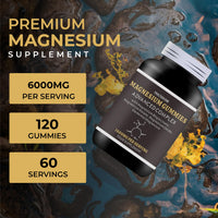 Fraction One Magnesium Gummies - 120 Gummies - 60 Servings - 2600MG PER Serving - Magnesium Citrate 1400mg - Magnesium Glycinate 250mg - Magnesium Malate 200mg - Magnesium Oxide 150mg - Elemental Mg 605.5 mg