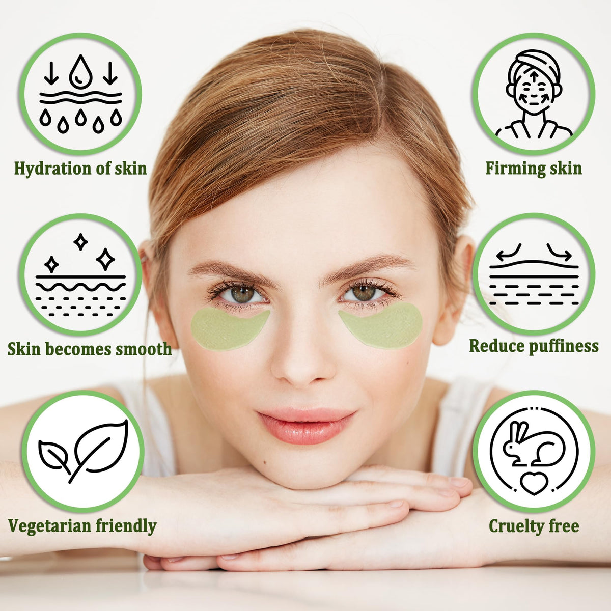 CGBOOM Under Eye Patches, Collagen Under Eye Mask, Dark Circles Under Eye Treatment, Puffy Eyes Bags Under Eyes Removal, Anti-Aging, Reduce Wrinkle, Skincare, Hydrating - 30 Pairs (Avocado)