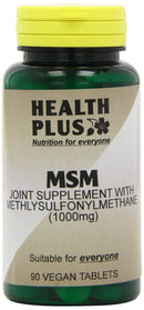 Health Plus MSM 1000mg Joint Health Supplement - 90 Tablets