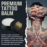 Premium Tattoo® Balm 50g – Tattoo Aftercare Balm for New & Old Tattoos – Soothing Tattoo Moisturiser with Shea Butter, Jojoba, Coconut & Vitamin B5- Vegan Tattoo Butter for Bright, Healthy-Looking Ink