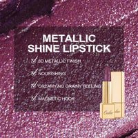 Oulac OULAC Metallic Shine Glitter Lipstick, Purple High Impact Lipcolor, Lightweight Soft and Ultra Hydrating, Long Lasting, Vegan & Cruelty-Free, Full-Coverage 4.3 g/0.15 22 Virtual Violet