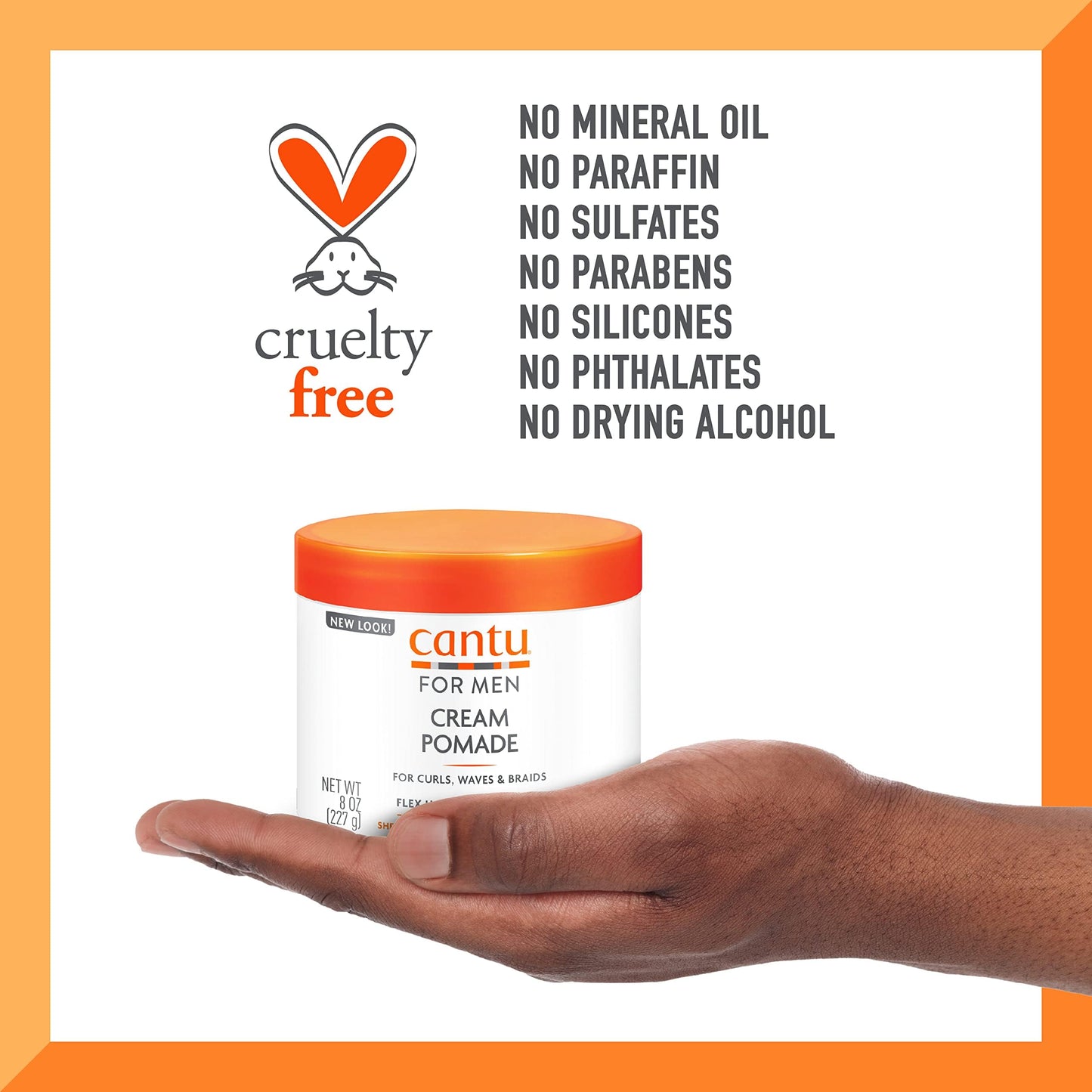 CANTU Men's Cream Pomade Strong Hold Soft Touch 8oz 226.8 g (Pack of 1)