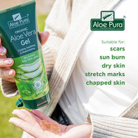 Aloe Pura Organic Aloe Vera Gel, Natural, Vegan, Cruelty Free, Paraben and SLS Free, Cooling, Soothing, 200 ml (Pack of 1)