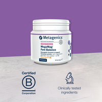 Metagenics - MegaMag Fem Balance Magnesium Glycinate Powder - with Vitamin B6, Calcium and Vitamin C - Female Health & Hormone Regulation - Citrus Orange, 30 Servings