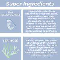 Nature Spell 2% BHA Liquid Exfoliant - Salicylic Acid Skin Perfecting Tonic 30ml Infused with Sea Moss Face Exfoliating Peel Prevent Breakouts and Minimise Pores - Made in the UK