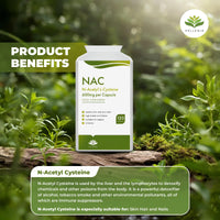 NAC N-Acetyl-Cysteine 600mg | 120 Vegan Capsules | NAC Supplement | Vegan NAC Supplement | High Strength & High Bioavailability - Manufactured in the UK by Hellenia