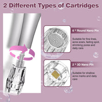 Xahpower Microneedling Pen, Dermapen with 8 Replacement Cartridges, Type-C Rechargeable, 3-Speeds Wireless Beauty Pen for Skin Care