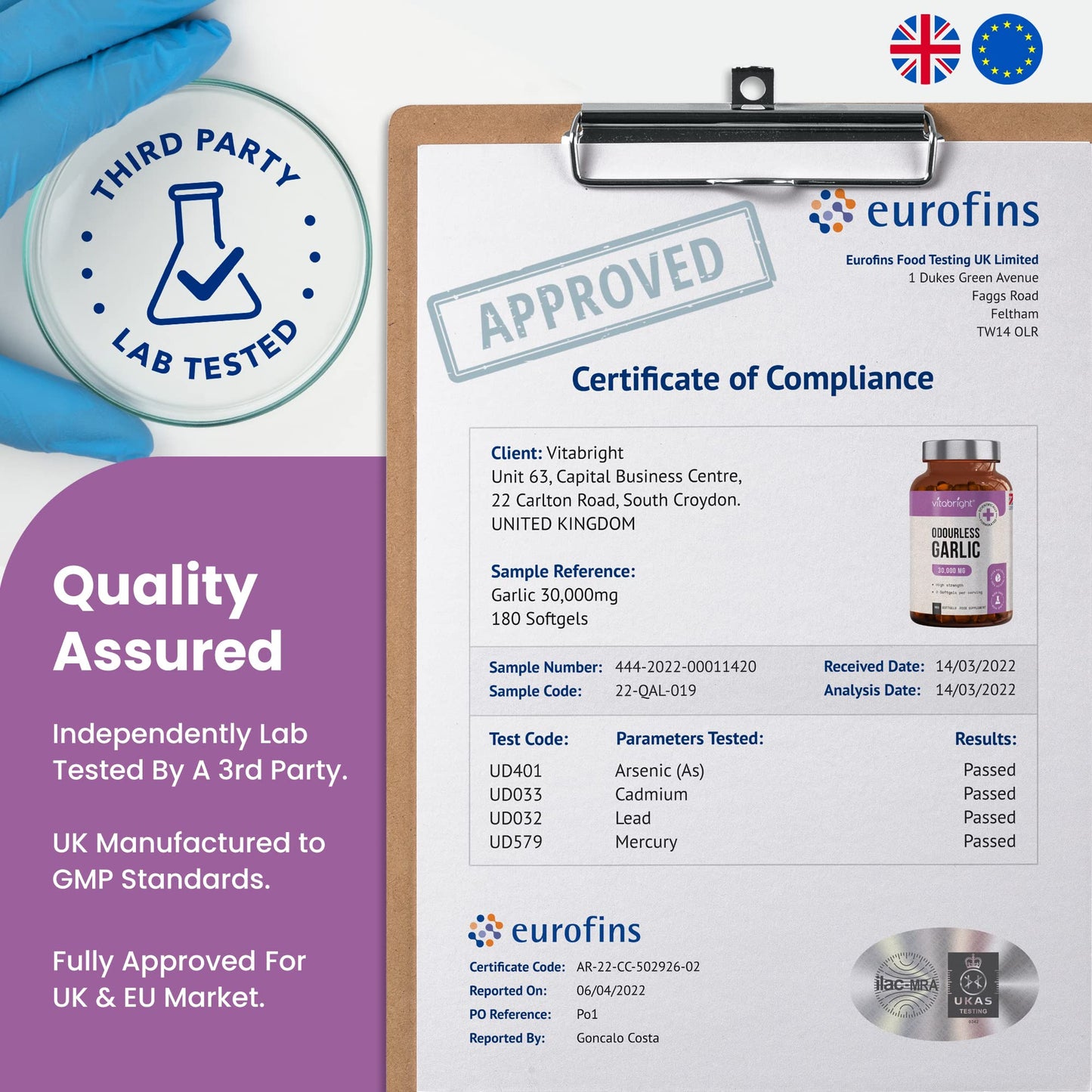 Odourless Garlic Capsules - High Strength 30,000mg - 180 Deodourised Garlic Oil Softgels – High in Allicin Garlic Supplement - 100% Natural Cold Pressed Garlic Tablets – Immune Support - Made in UK