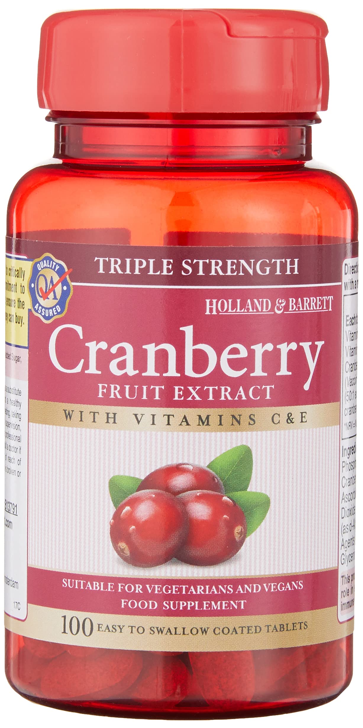 Holland & Barrett Cranberry Concentrate 50 Tablets with Vitamin C&E