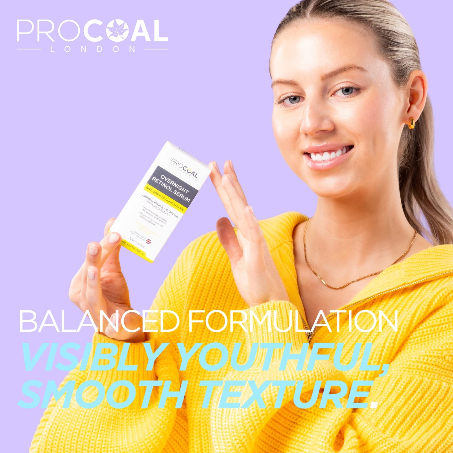 NEW Overnight Retinol Serum High Strength for Face 30ml by Procoal - 3% Retinol Complex Night Concentrate with Bisabolol & Paracress Extract, Vegan, Cruelty-Free, Made in UK