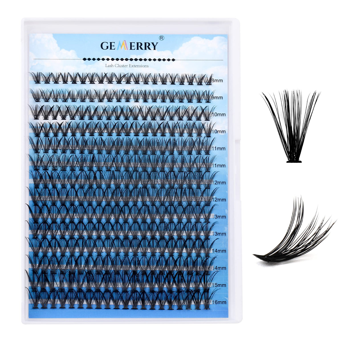 GEMERRY Individual Lashe 280pcs 0.07mm Lash Clusters 40D 8-16 MIX D Curl Cluster Lashes Soft Natural Individual Lashes Cluster Reusable DIY Eyelash Extensions(40D-D-0.07-8-16mm)