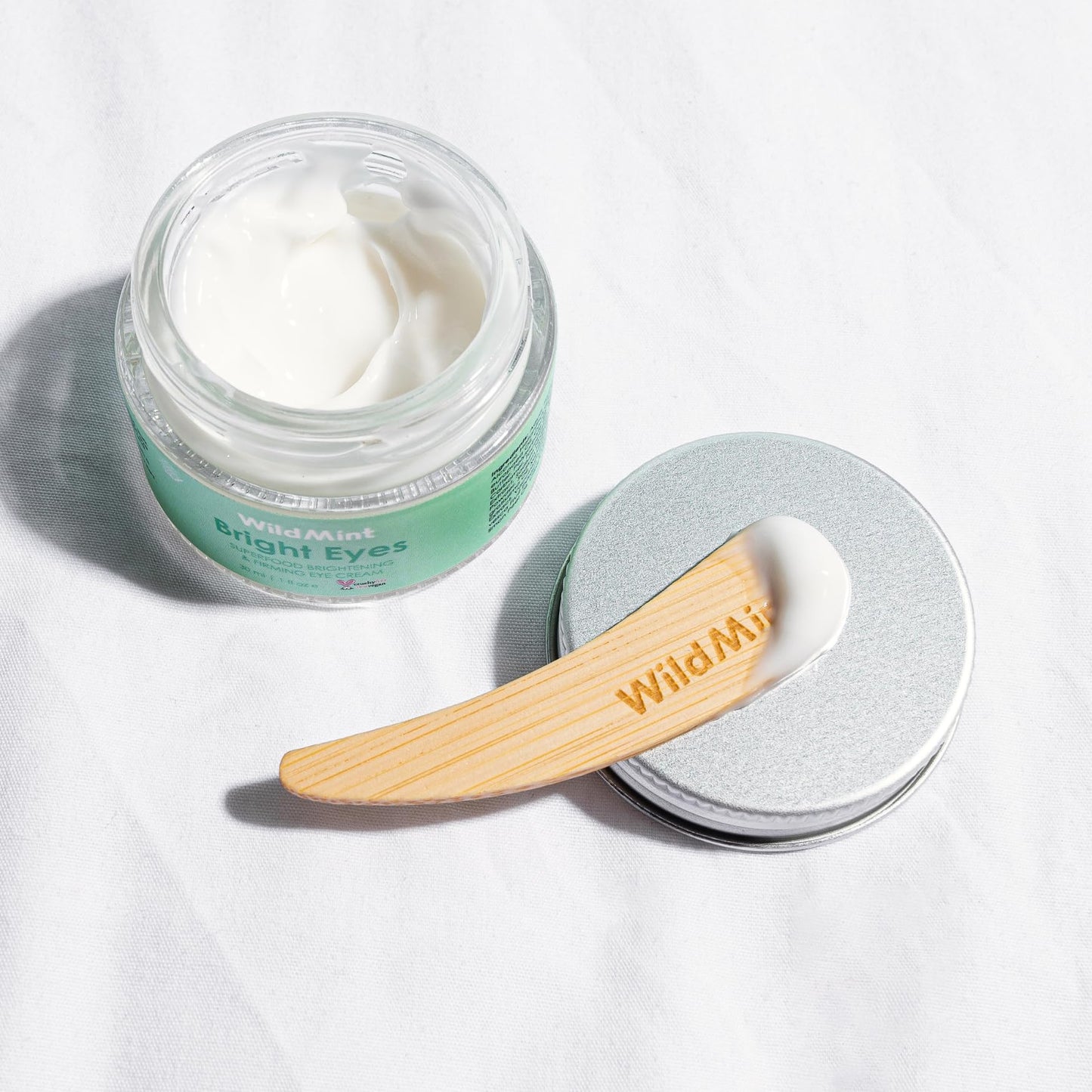 WildMint Bright Eyes Cream with Hyaluronic Acid | Brightening & Firming Eye Cream for Sensitive, Dry, Mature Skin | Reduces Dark Circles & Puffiness | UK Made Vegan & Cruelty-Free Skincare | 30ml