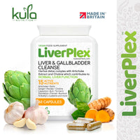 Kula Nutrition LiverPlex - 15 Day Liver Cleanse Detox and Repair Complex - Herbal Liver and Gallbladder Support Supplement with Choline, Artichoke, Garlic, Liquorice, Fennel, Turmeric, Ginger - 60 Vegan Capsules