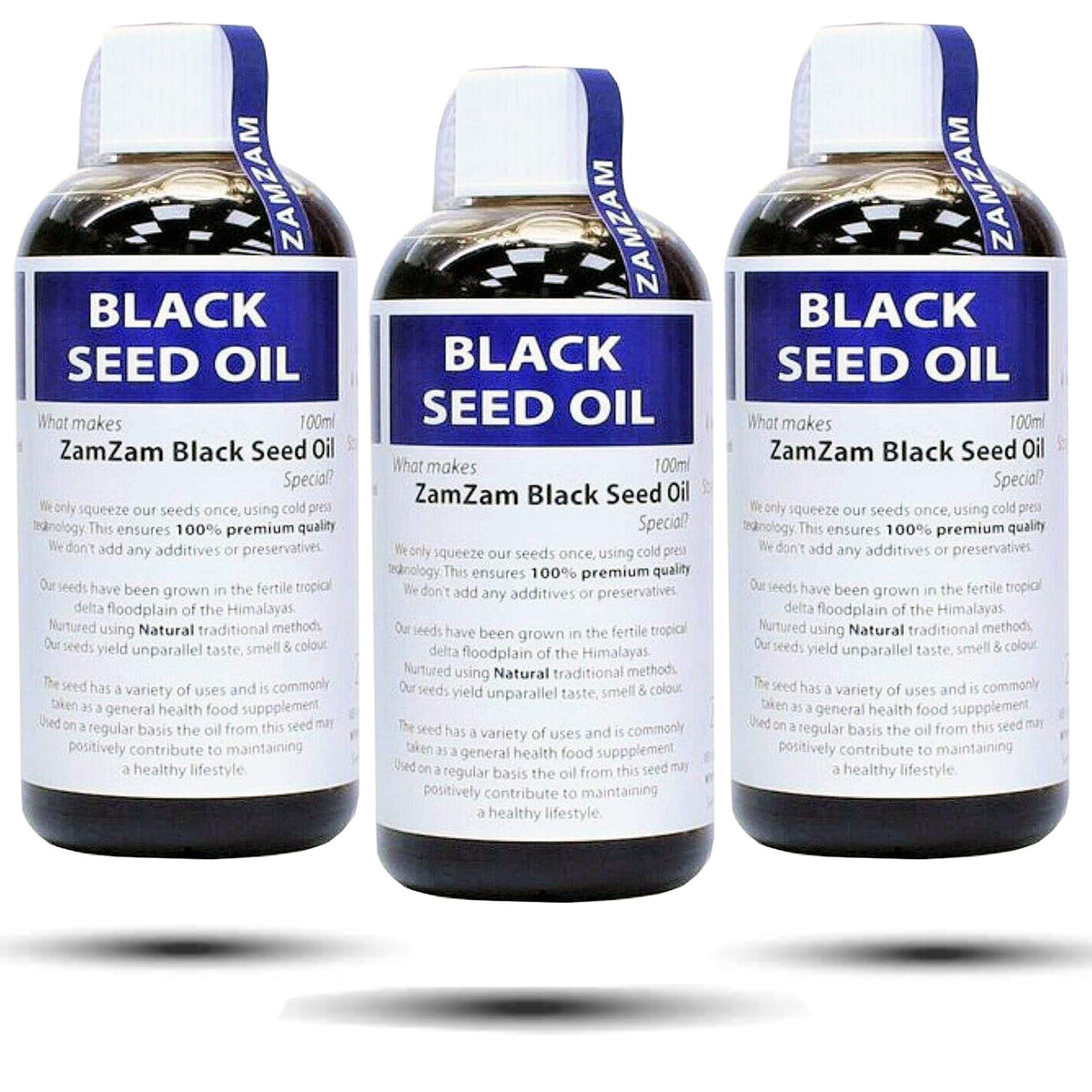 ZAMZAM BLACKSEED Oil | 3 X 100ml | 100% Pure & Unfiltered Virgin Oil