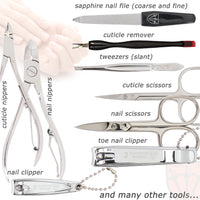 3 Swords Germany - brand quality 16 piece manicure pedicure grooming kit set for professional finger & toe nail care Made by 3 Swords