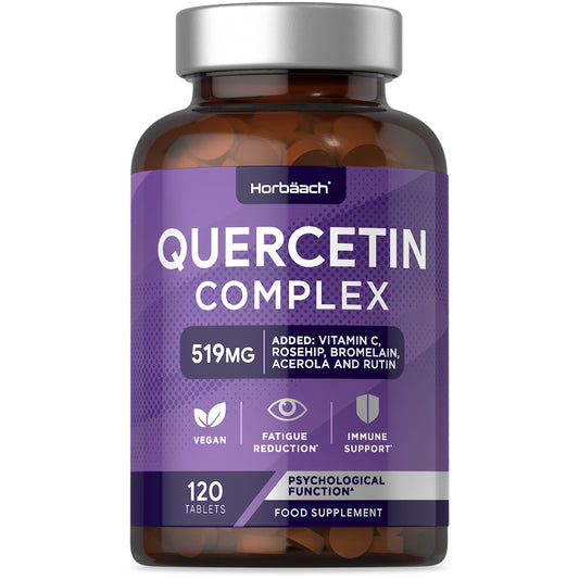 Horbäach Quercetin Supplement 760mg Complex | 120 Vegan Tablets | Providing 519mg of Quercetin with Bromelain, Vitamin C, Rosehip, Acerola and Rutin | by Horbaach