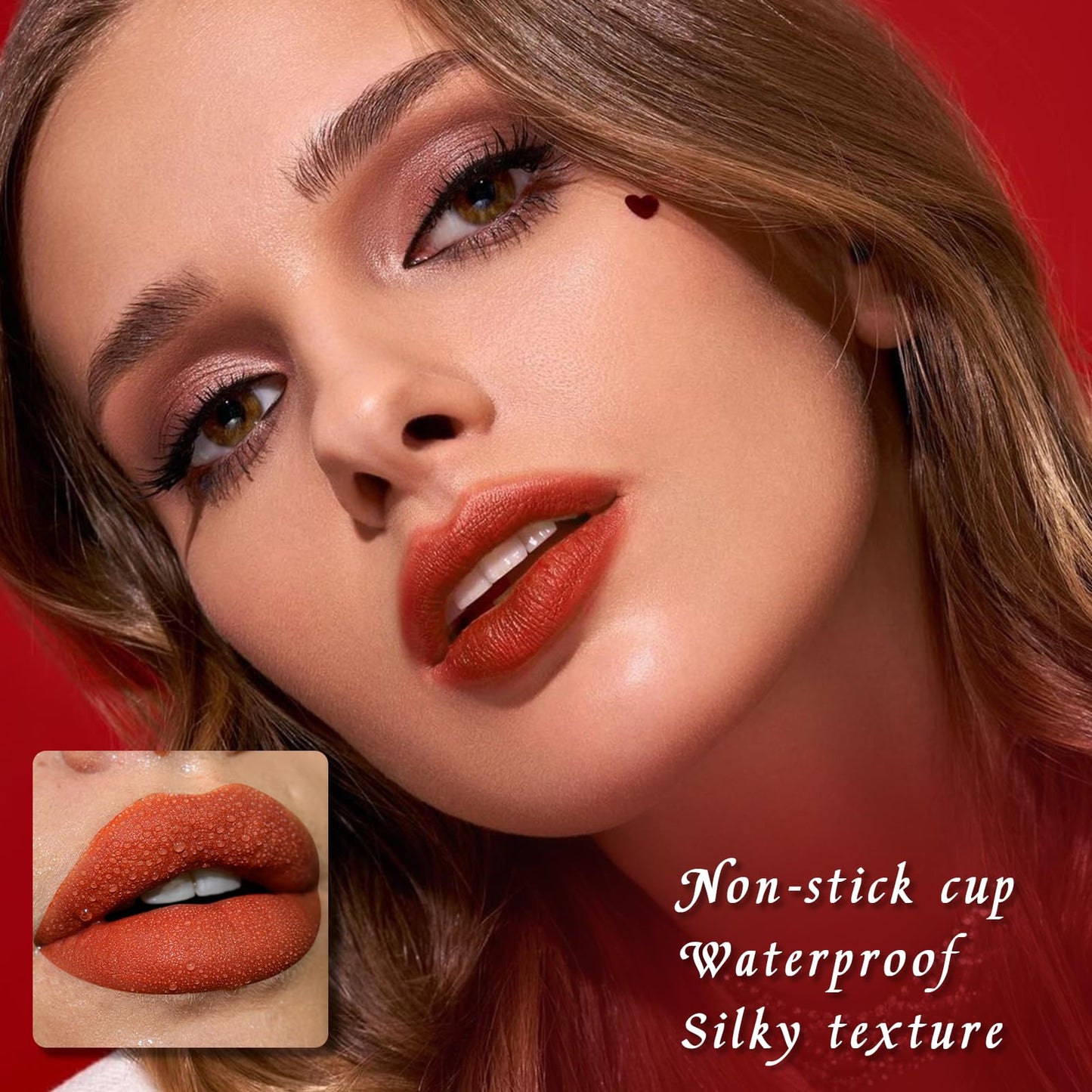 Anglicolor 4PCS Red Lipstick, Matte Lipstick, 24 Hour Lipstick, Waterproof, High Coverage, Rich and Radiant Colour, Vegan & Cruelty-Free (4PCS, 15.2g)