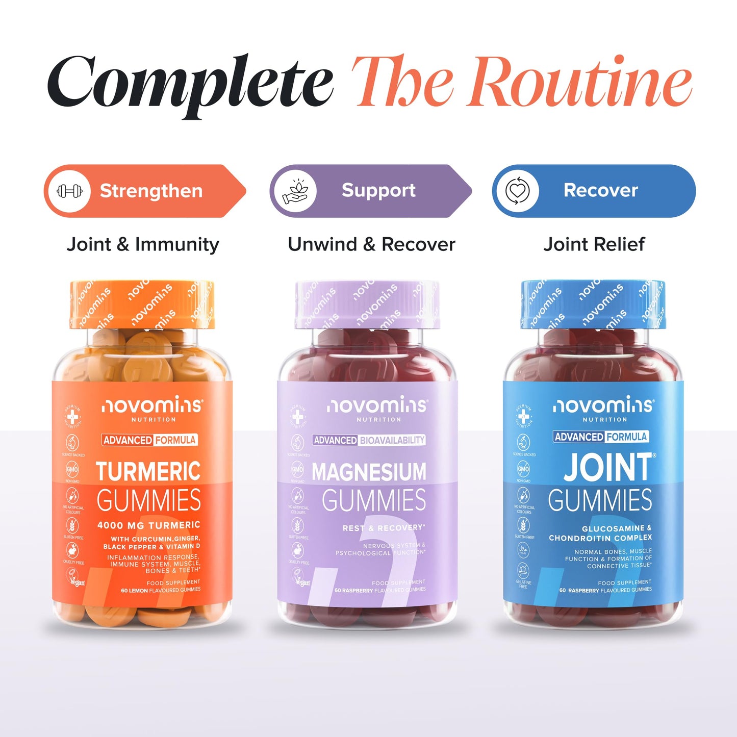 novomins Turmeric Gummies 4000mg | Curcumin & Black Pepper | Novomins