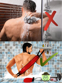 Al Hoor AL HOOR Moroccan Kessa Back Scrubber for Shower - Long Strap, Viscose Back Scrubber, Acne Treatment, Ingrown Hair Treatment, Back Exfoliator For Glowing & Smooth Skin, Dry Skin & Dead Skin Remover