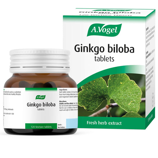 A.Vogel Ginkgo Biloba Tablets | Food Supplement | Extract from Fresh Ginkgo biloba Leaves | Suitable for Vegetarians | 30 Days Supply | 120 Tablets