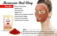 THE ISMA Moroccan Clays Ghassoul Powder, Green Clay, Red Clay and White Clay of Sizes 100g and 200g for Cleansing Facial and Hair mask (100g, Red Clay)
