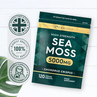 Sea Moss Tablets 5000mg | 120 Vegan Tablets | High Strength Sea Moss Extract | Carlyle
