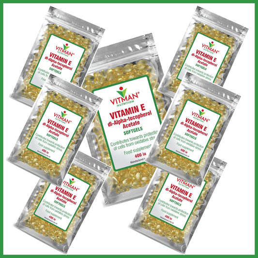 Vitamin E 400 IU, 120 Softgels 4 Month Supply, Natural Antioxidant Source Vitamin E, D-Alpha Tocopherol, High Potency and Absorption, Made for VitMan Nutrition (120)